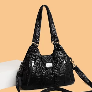 Luxury Soft Washed Pu Leather Shoulder Crossbody Bag for Women 2022 Fashion Ladies Purses and Handbags Female Travel Totes Sac